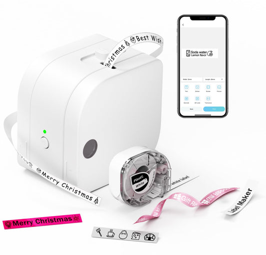 Zodzi Label Maker Printer, Label Maker Machine with Tape P12,Thermal Portable Bluetooth Printer with Fonts, Inkless Sticker Maker, Ideal for Home, School and Office Labeling